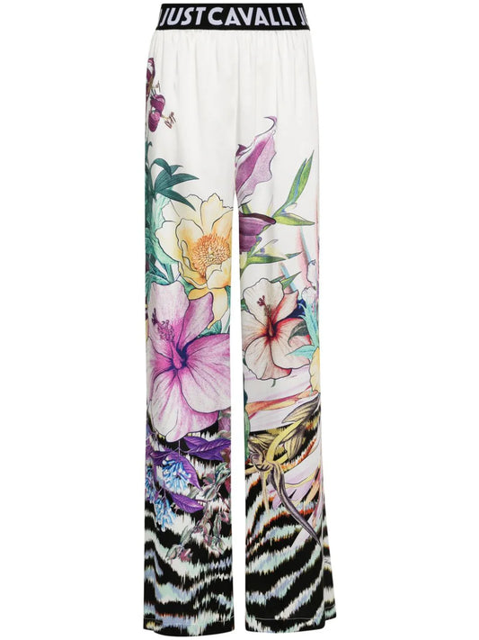 Just Cavalli floral-print straight trousers - Vanity Boutique