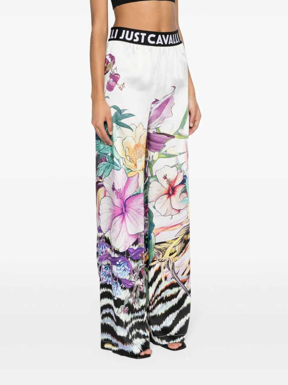 Just Cavalli floral-print straight trousers - Vanity Boutique