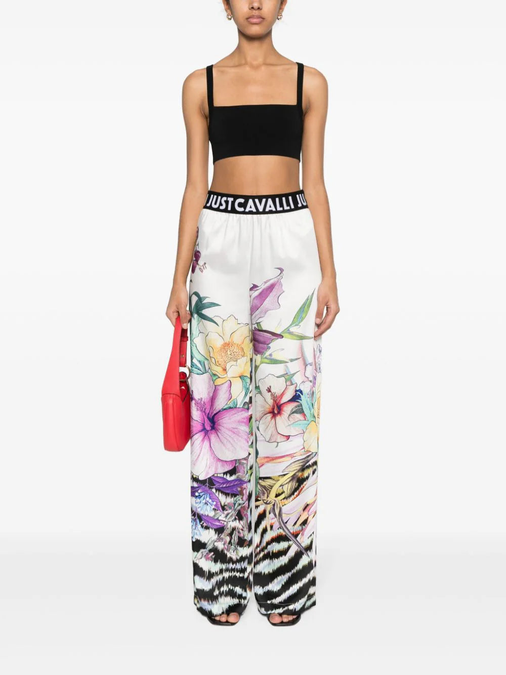 Just Cavalli floral-print straight trousers - Vanity Boutique