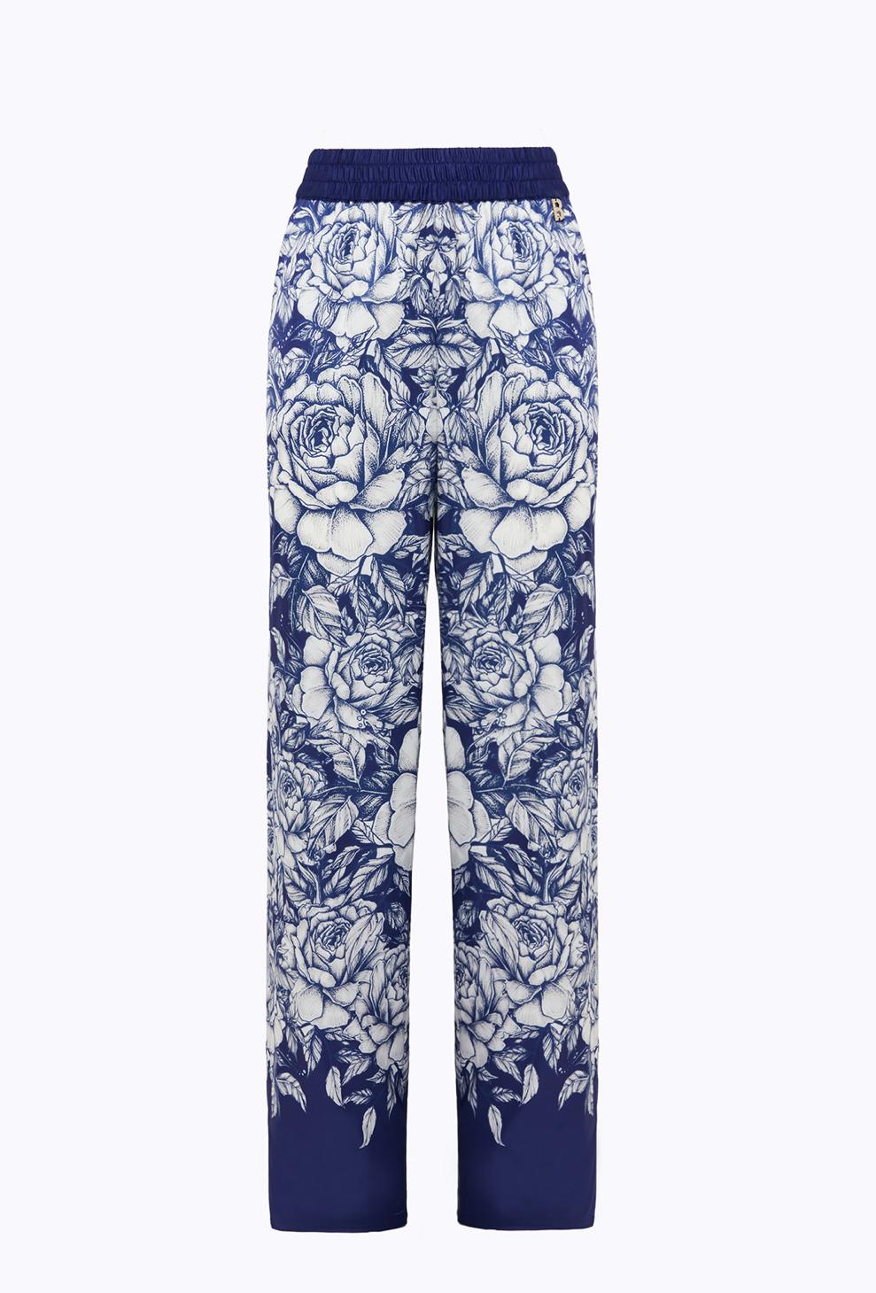 Blu Girl  printed satin pants - Vanity Boutique