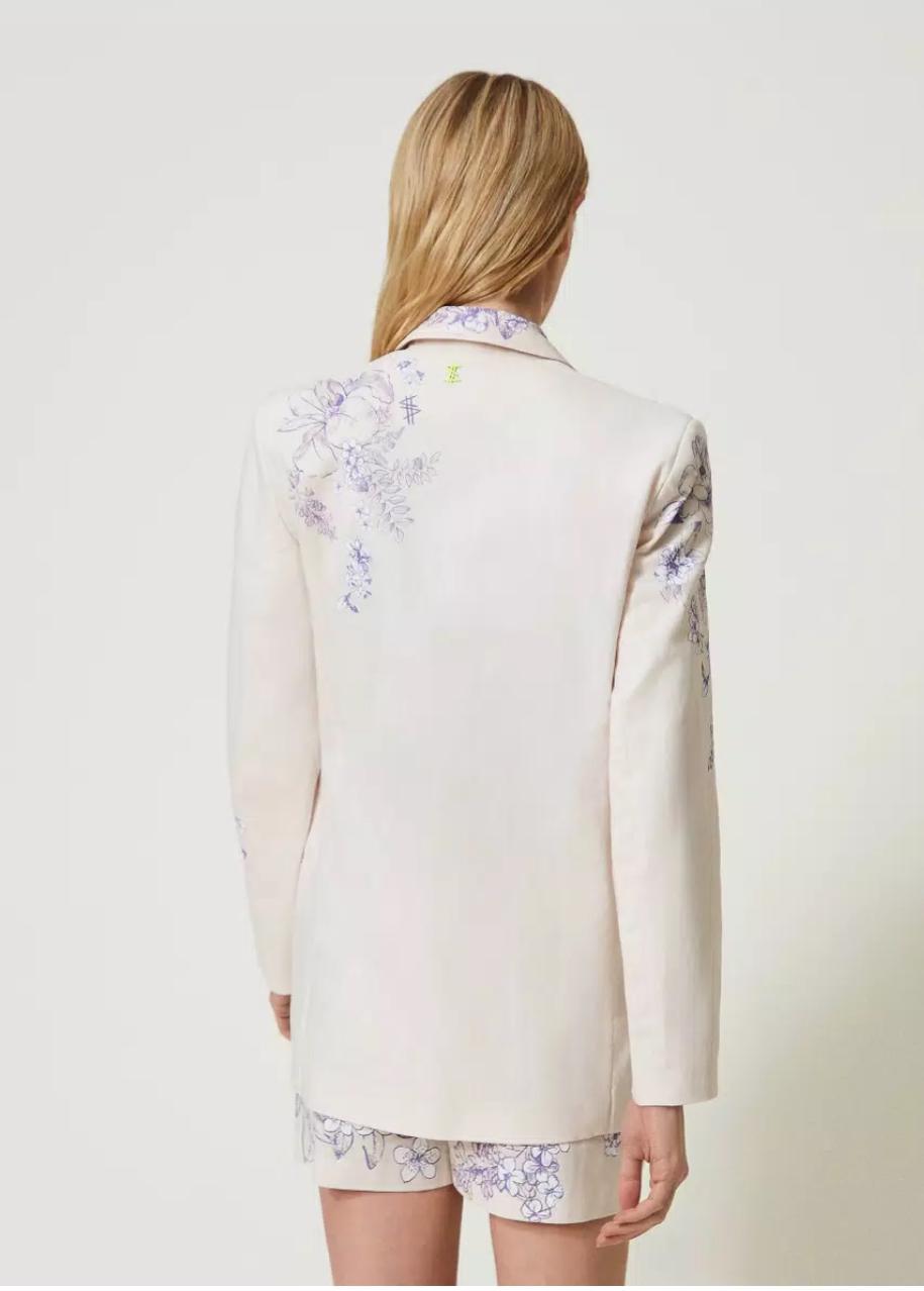 Twin Set Jacket embodied with floral designs - Vanity Boutique