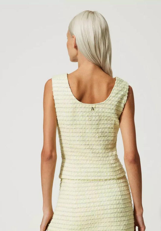 Twin Set Tight-fitting bouclé vest - Vanity Boutique